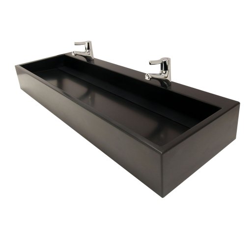Black Corian wash trough